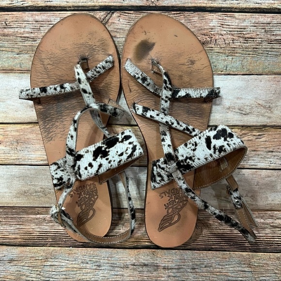 Ancient Greek Cow Hide Back Strap Sandals - Picture 6 of 7